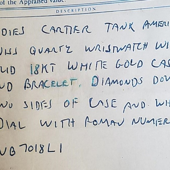 Ladies Cartier Tank Americaine 18k White Gold - Picture 6 of 8